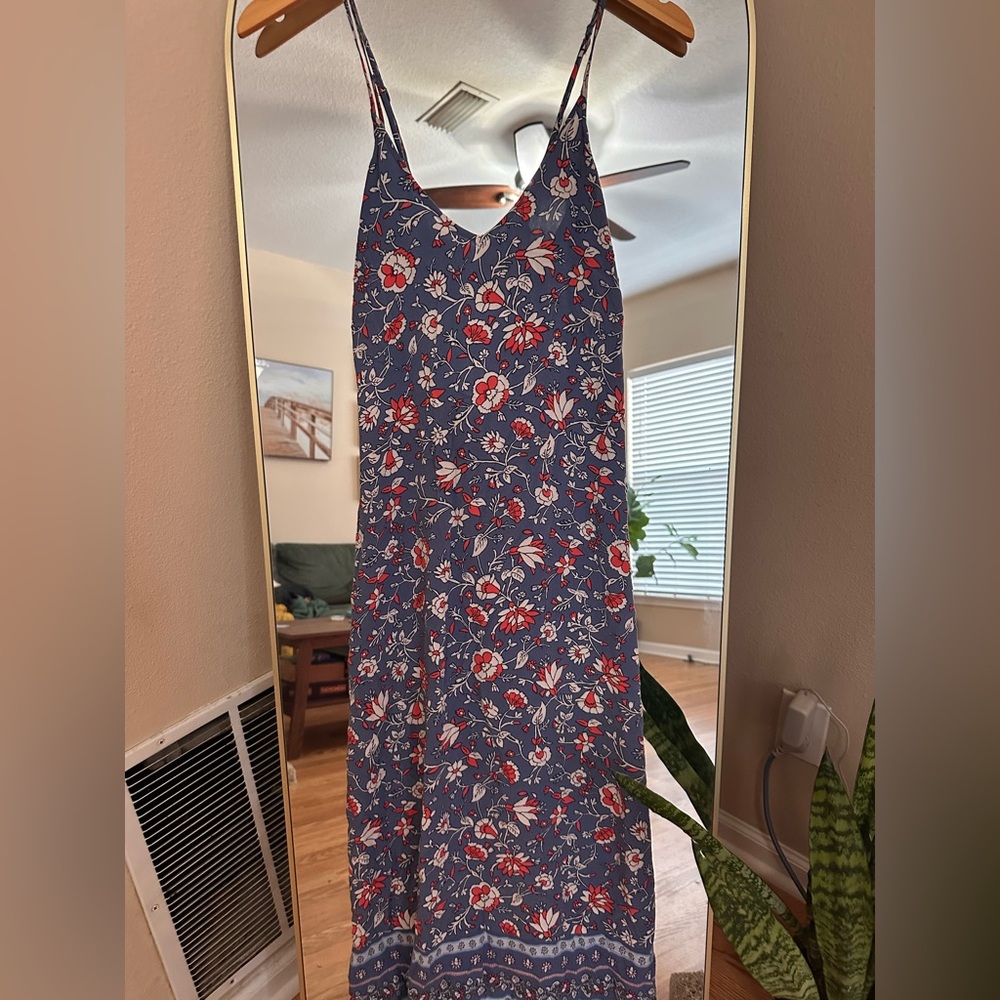 Floral Blue and Red Women's Dress